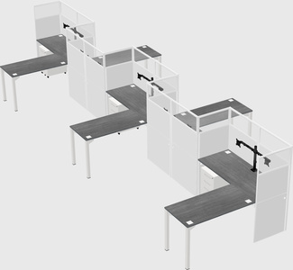 L-shape cubicles