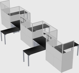 L-shape cubicles