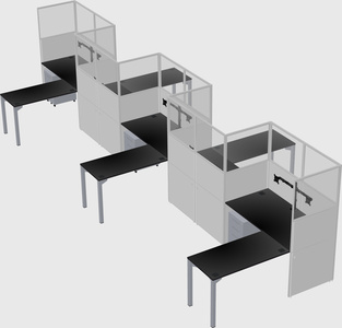 L-shape cubicles
