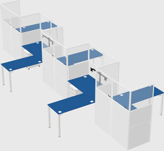 L-shape cubicles