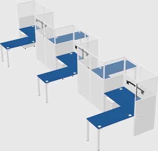 L-shape cubicles