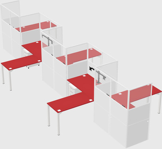 L-shape cubicles