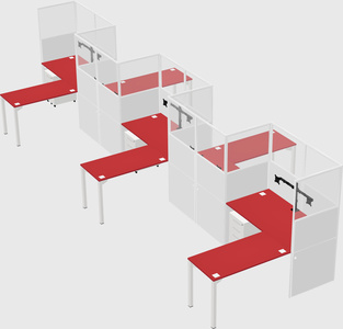 L-shape cubicles
