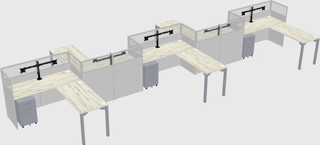 L-shape cubicles