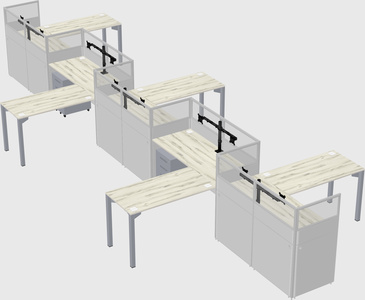 L-shape cubicles