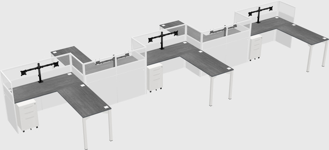 L-shape cubicles