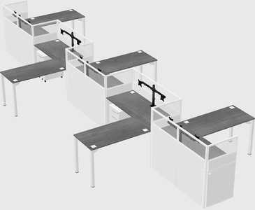 L-shape cubicles