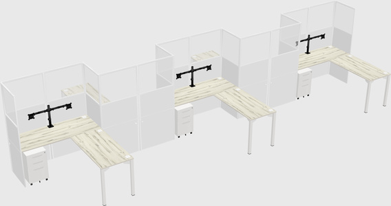 L-shape cubicles