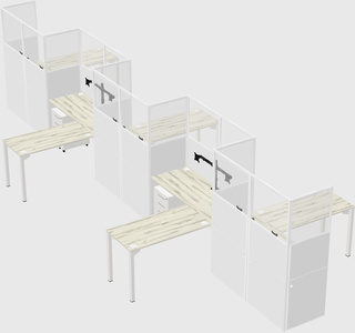 L-shape cubicles