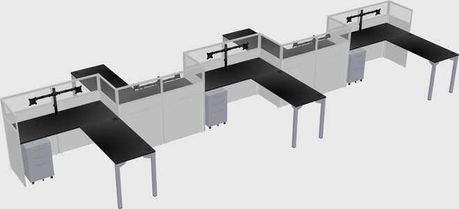 L-shape cubicles
