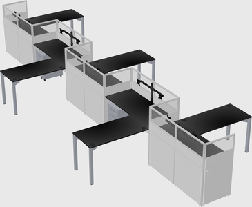 L-shape cubicles