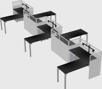 L-shape cubicles