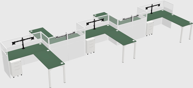 L-shape cubicles