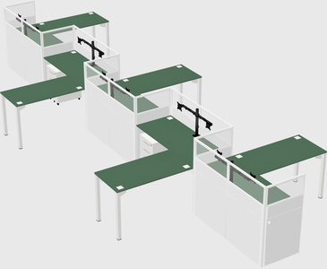 L-shape cubicles
