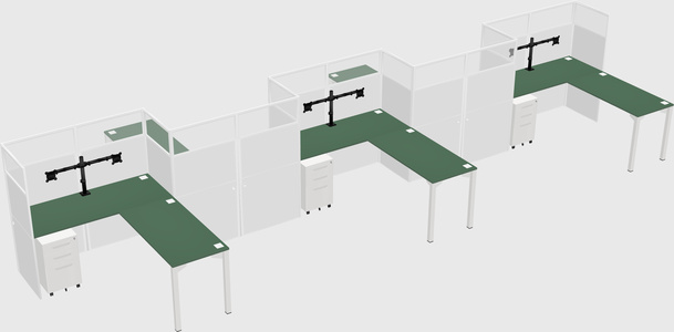 L-shape cubicles
