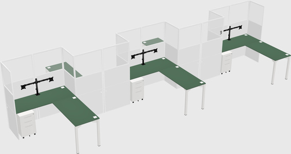 L-shape cubicles