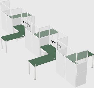 L-shape cubicles