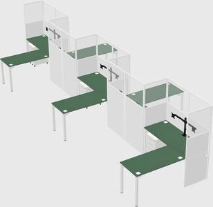 L-shape cubicles