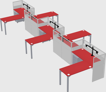 L-shape cubicles