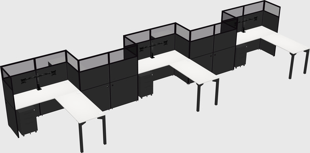 L-shape cubicles