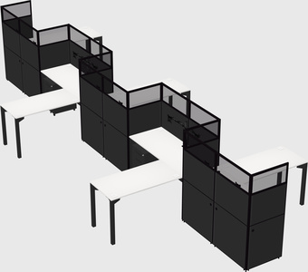 L-shape cubicles