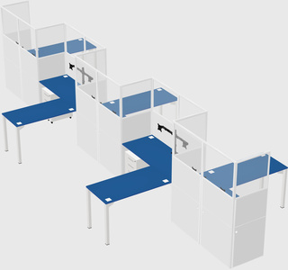 L-shape cubicles