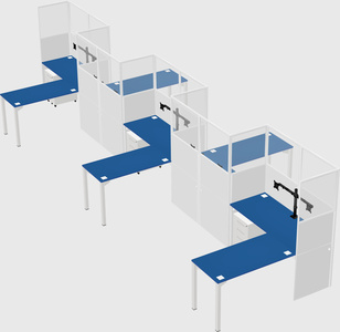 L-shape cubicles