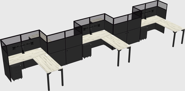 L-shape cubicles