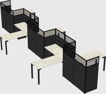 L-shape cubicles