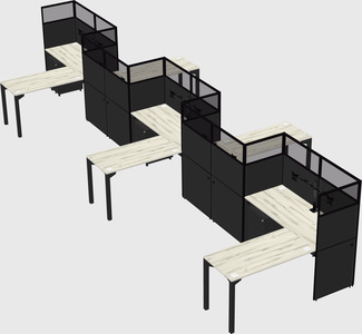 L-shape cubicles