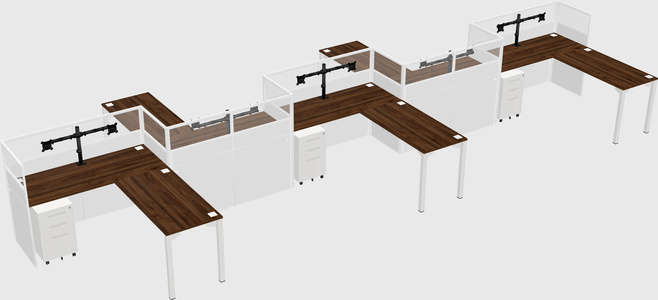 L-shape cubicles