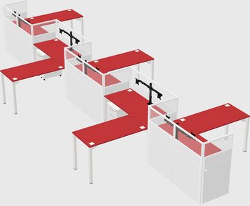 L-shape cubicles