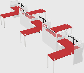 L-shape cubicles