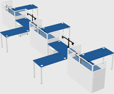 L-shape cubicles