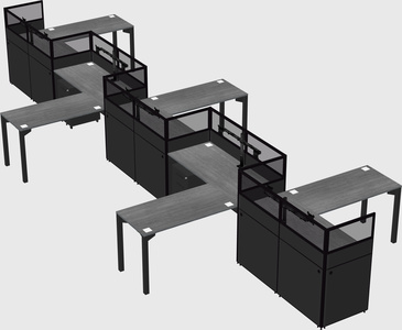 L-shape cubicles