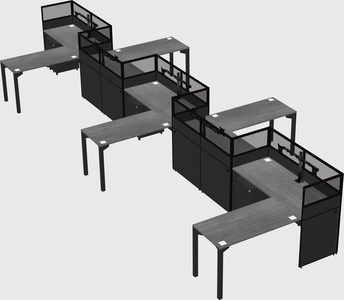 L-shape cubicles