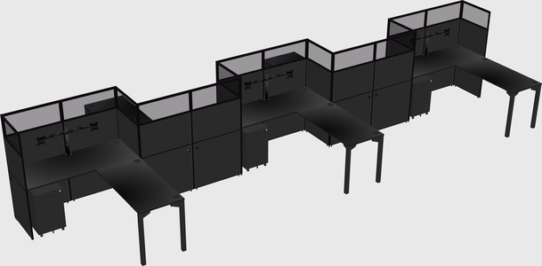 L-shape cubicles