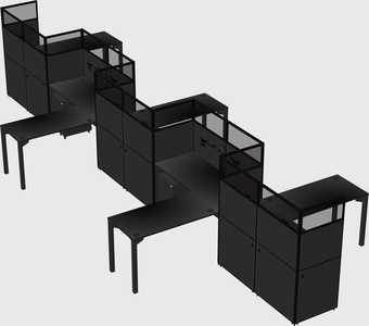 L-shape cubicles