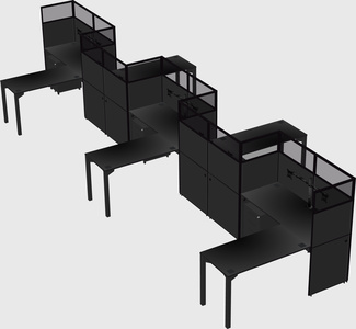 L-shape cubicles