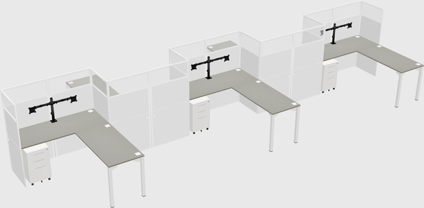 L-shape cubicles