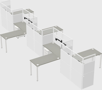 L-shape cubicles