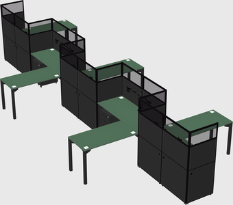 L-shape cubicles