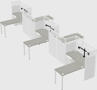 L-shape cubicles
