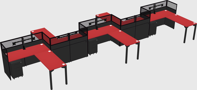 L-shape cubicles