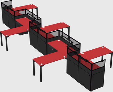 L-shape cubicles