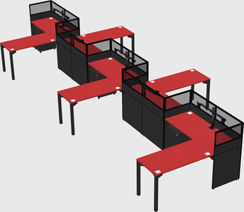 L-shape cubicles