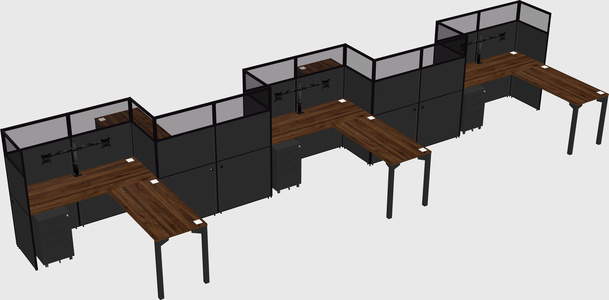 L-shape cubicles