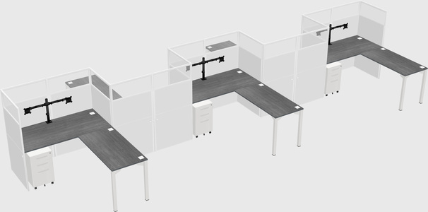 L-shape cubicles