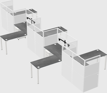 L-shape cubicles