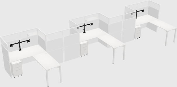 L-shape cubicles